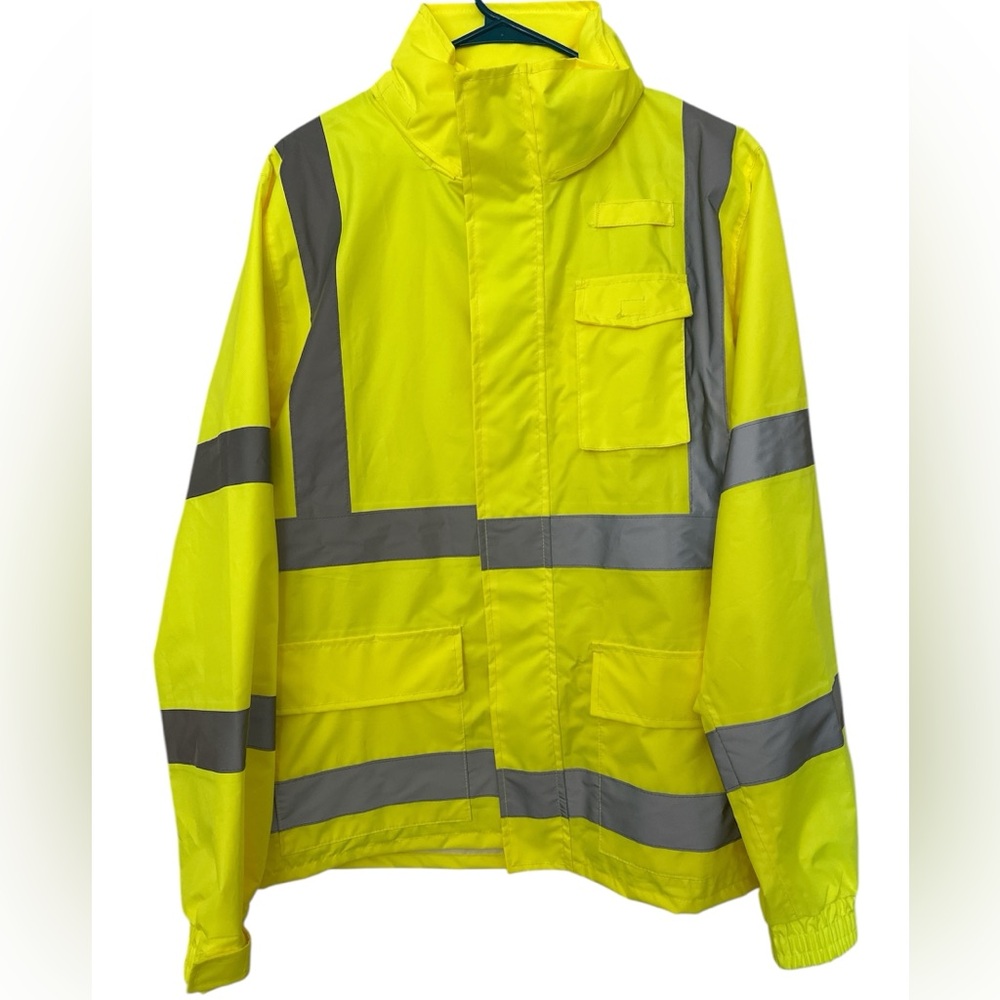 High-Visibility Yellow safety Jacket with Reflective Stripes